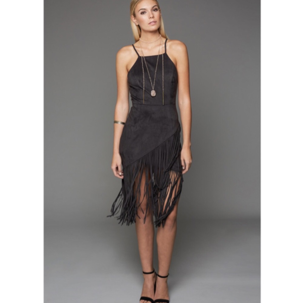 Suede Fringe Alexia Admor Dress